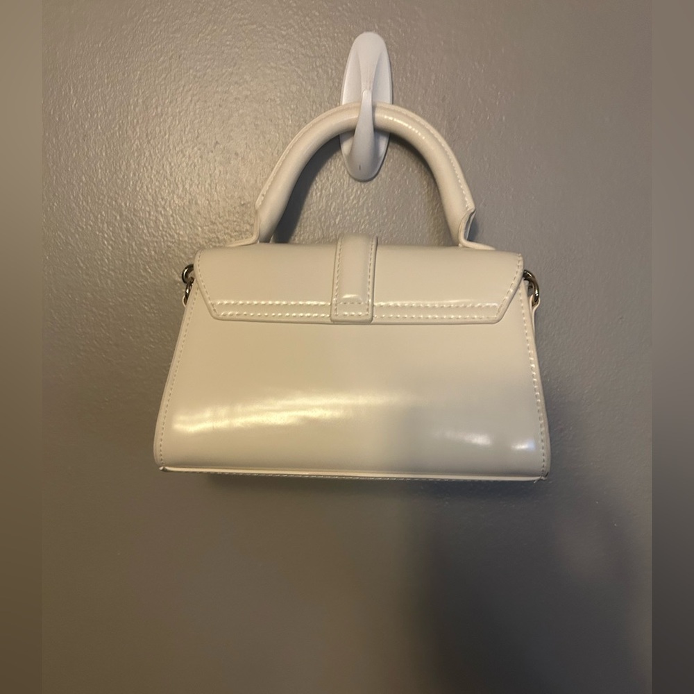 H&M purse - Glossy Cream Mini Bag - Goldtone Hardware Convertible Strap - Picture 4 of 10